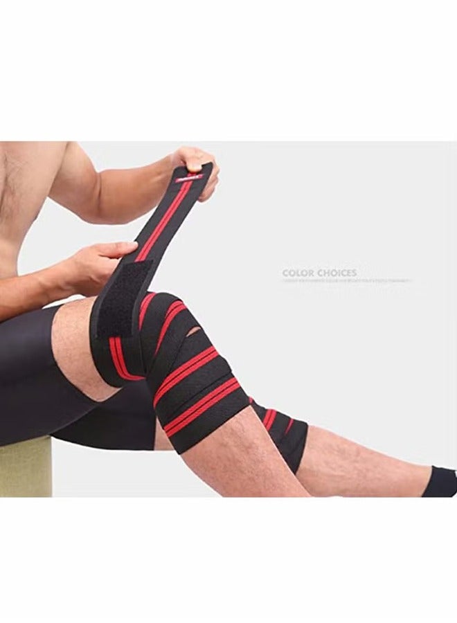 AOLIKES 1 Pcs Elastic Fitness Knee Straps, Knee Brace Compression Bandage Wraps Pain Relief Straps Support Wraps Sleeve for Men Women Cross Training,Gym Workout,Fitness & Powerlifting  - Image 3