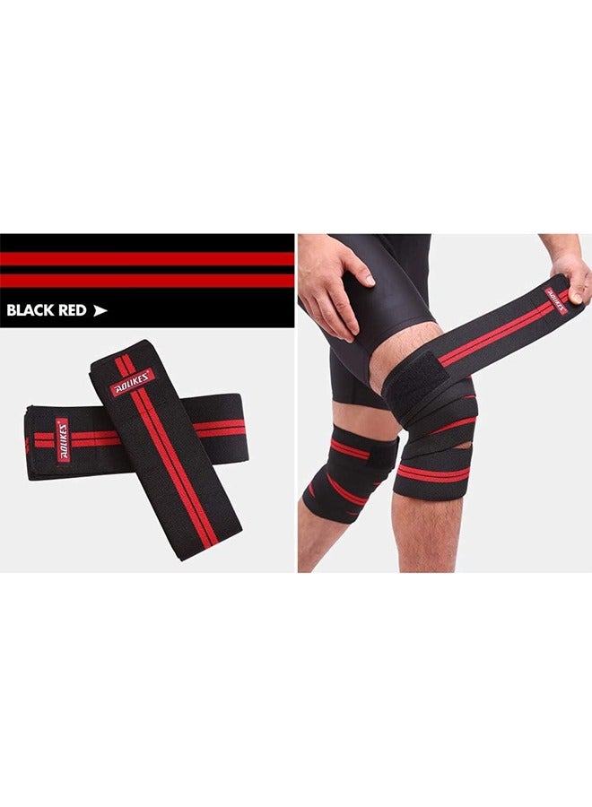AOLIKES 1 Pcs Elastic Fitness Knee Straps, Knee Brace Compression Bandage Wraps Pain Relief Straps Support Wraps Sleeve for Men Women Cross Training,Gym Workout,Fitness & Powerlifting  - Image 2