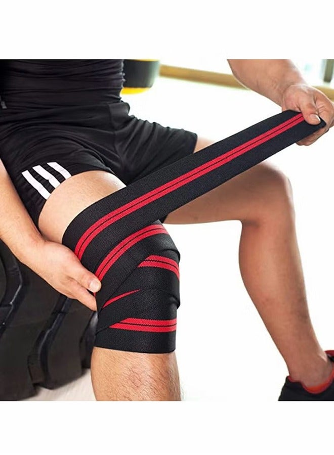 AOLIKES 1 Pcs Elastic Fitness Knee Straps, Knee Brace Compression Bandage Wraps Pain Relief Straps Support Wraps Sleeve for Men Women Cross Training,Gym Workout,Fitness & Powerlifting  - Image 5