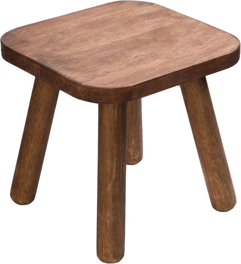 Jurath Wooden Step Stool for Adults Step Stool for Toddlers Plant Stool Small Wooden Stool with Four Detachable and Assembled Legs Nicely Balanced (Classic 9.3inch) - Image 1