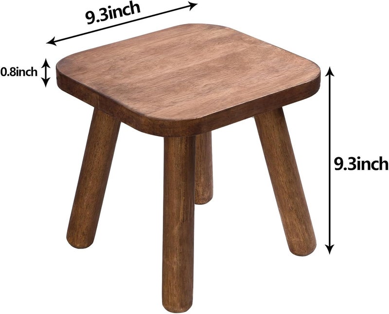 Jurath Wooden Step Stool for Adults Step Stool for Toddlers Plant Stool Small Wooden Stool with Four Detachable and Assembled Legs Nicely Balanced (Classic 9.3inch) - Image 3