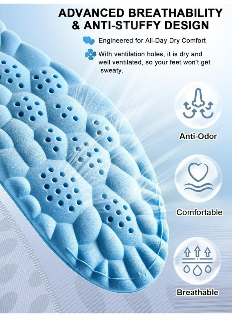 YOUGE 1Pair Breathable Shock Sport Insole 38-44, Cut-To-Fit Shoe Cushion, sweat-absorbent ,Comfortable Insoles Relieve Foot Pain& Pressure Pain Cushion for Women & Men, Suitable for Athletic Casual & Work - Image 4