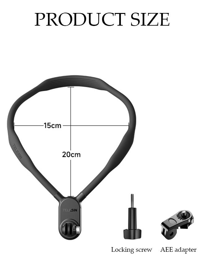 DUNISO Magnetic Neck Selfie Holder for Phone GoPro Video Vlog Necklace Collar Holder Hand Free Phone Neck Holder Chest Shoulder Body Strap Mount for Go Pro iPhone Android - Image 4