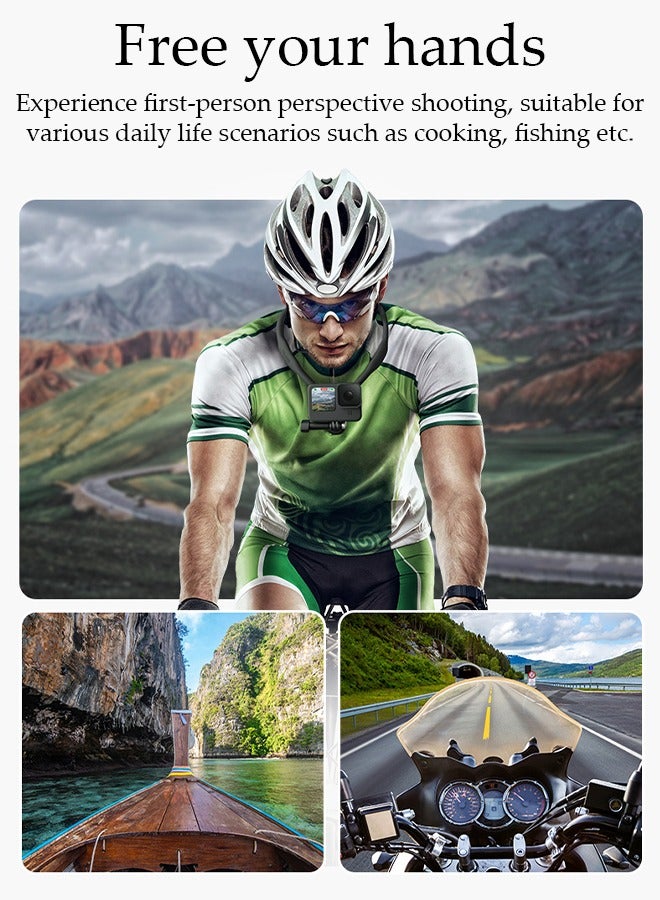 DUNISO Magnetic Neck Selfie Holder for Phone GoPro Video Vlog Necklace Collar Holder Hand Free Phone Neck Holder Chest Shoulder Body Strap Mount for Go Pro iPhone Android - Image 3