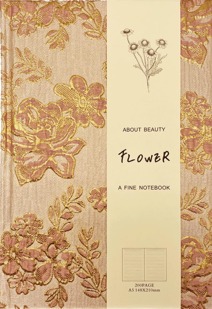 ipoul Hardcover Journal, Flower Notebook, A5, 6x8, Lined Pages, Lay-flat, Beautiful Journal for Women, Journal for Writing, Personal Notebook, Self Care Journal, Plum Blossom, Pink, Wintersweet - Image 1