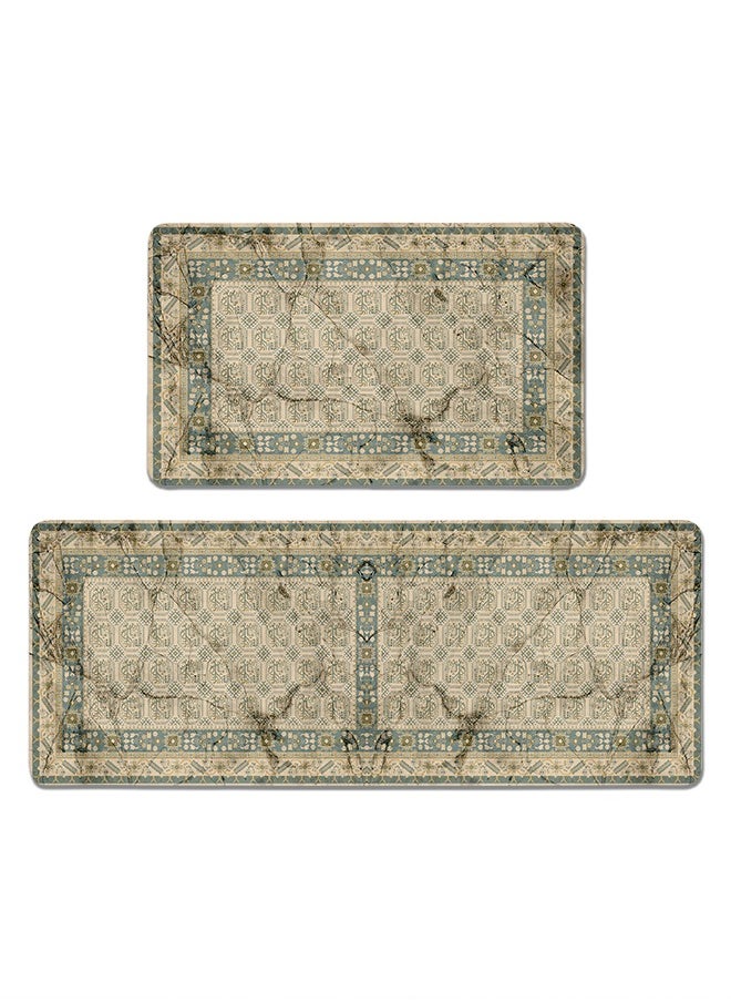 Generic 2 PCS Kitchen Floor Mats Rugs Set, Cushion Floor Carpet, Waterproof, Oil Resistant and Anti-Fatigue PU Standing Mat for Kitchen, Floor, Office, Sink, Laundry 45*75CM+45*120CM  - Image 1