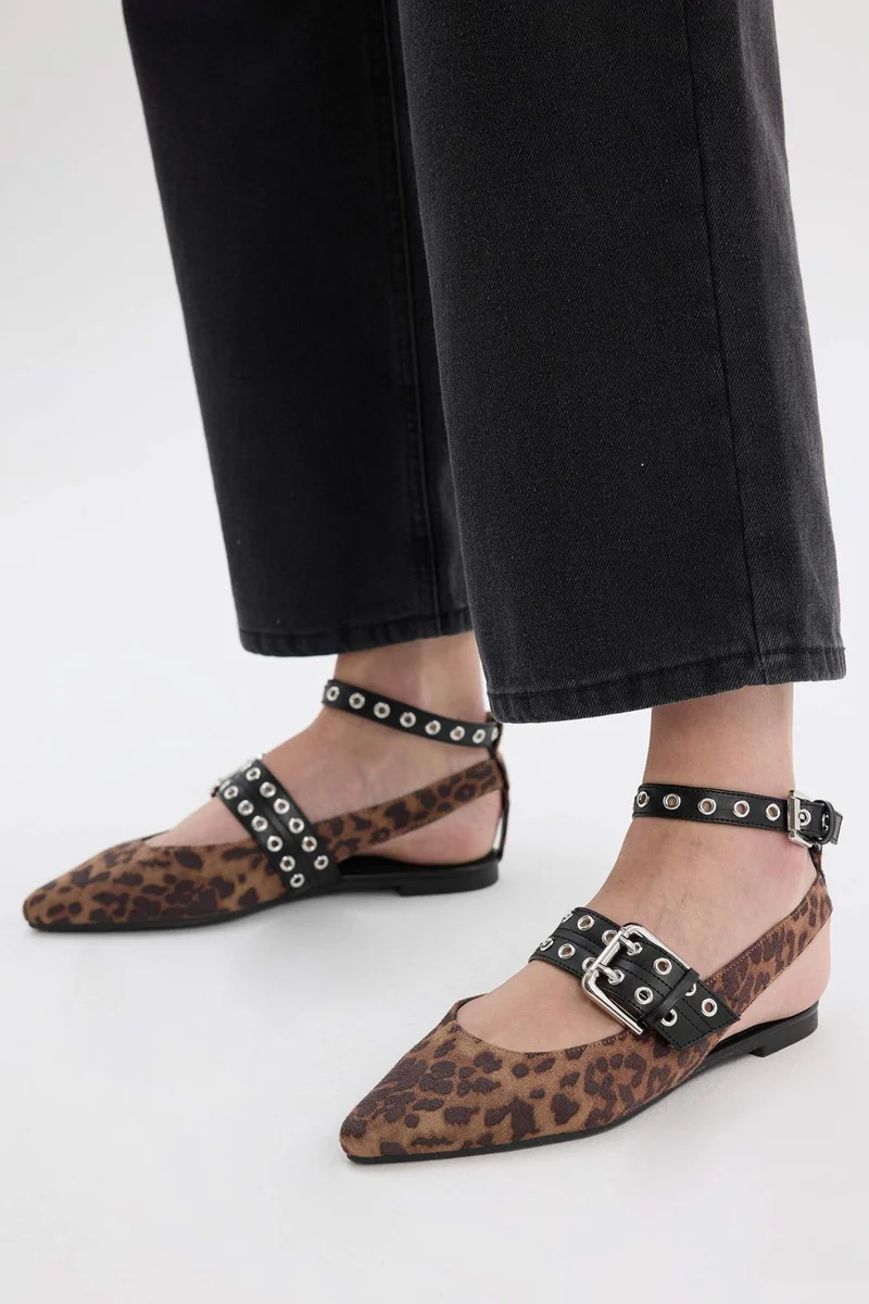 ديفاكتو Woman Faux Leather Ballerina Flat Shoes