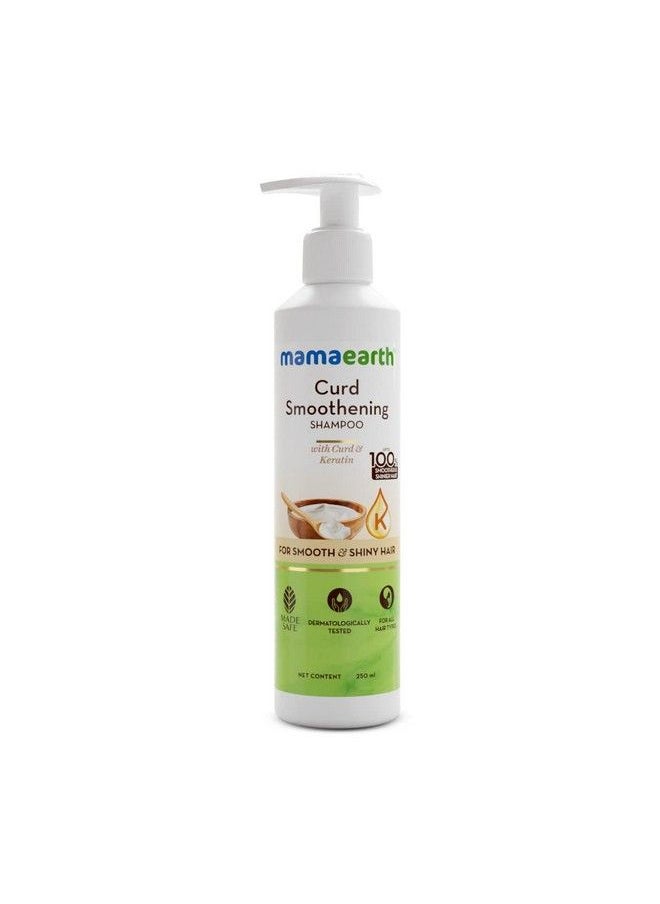 Mamaearth - Curd Smoothening Shampoo For Women And Men; With Curd & Keratin For Smooth & Shiny Hair 250 Ml; Nourishes Dry Hair And Controls Frizz - Image 1