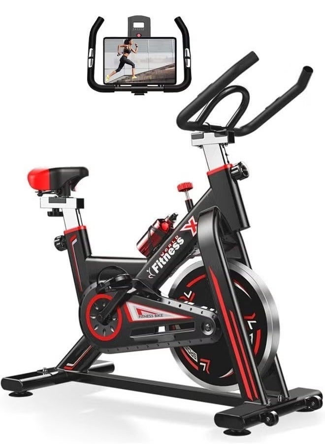Fitness World 2-in-1 Exercise Bike with iPad Holder and Adjustable 30kg Dumbbell Set  - Image 2