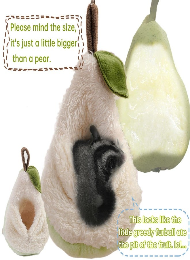 PAPIEEED Pear-Shaped Hamster Pouch Bed - Plush Sugar Glider Hideout, Small Pet Habitat Decoration Cozy Cage Accessories for Mice, Gerbil, Golden Bear, Degu - Image 2