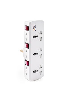 3 Way Universal Multi Adaptor Plug White Wall Multiplug Socket AK-306