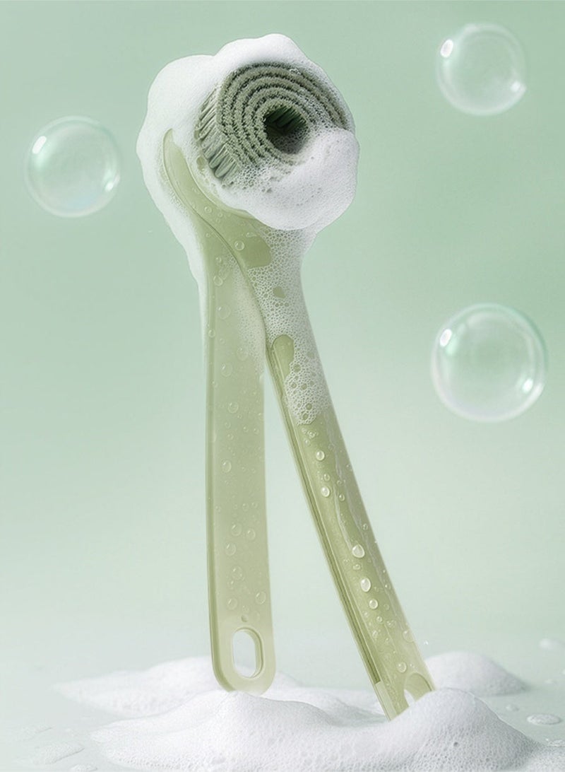 Urjwan Body Cleansing Brush - 3 Replaceable Heads, Ergonomic Handle, Soft Bristles for Gentle Exfoliation, Waterproof, Perfect for Shower & Skincare - Green - Image 1