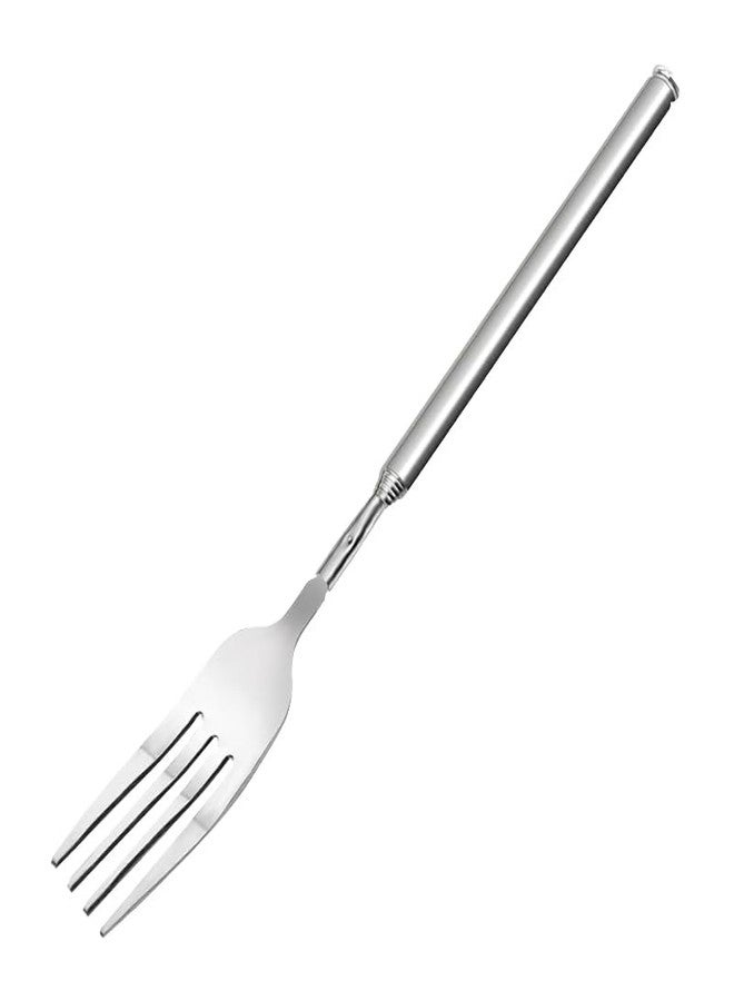 Bilkeru Stainless Steel Extendable Fork 8.7-25.4 Inch Long Extendable Handle Dinner Fruit Dessert Forks for Barbecue, Dinner, Dessert, Fruit (1 Fork) - Image 1