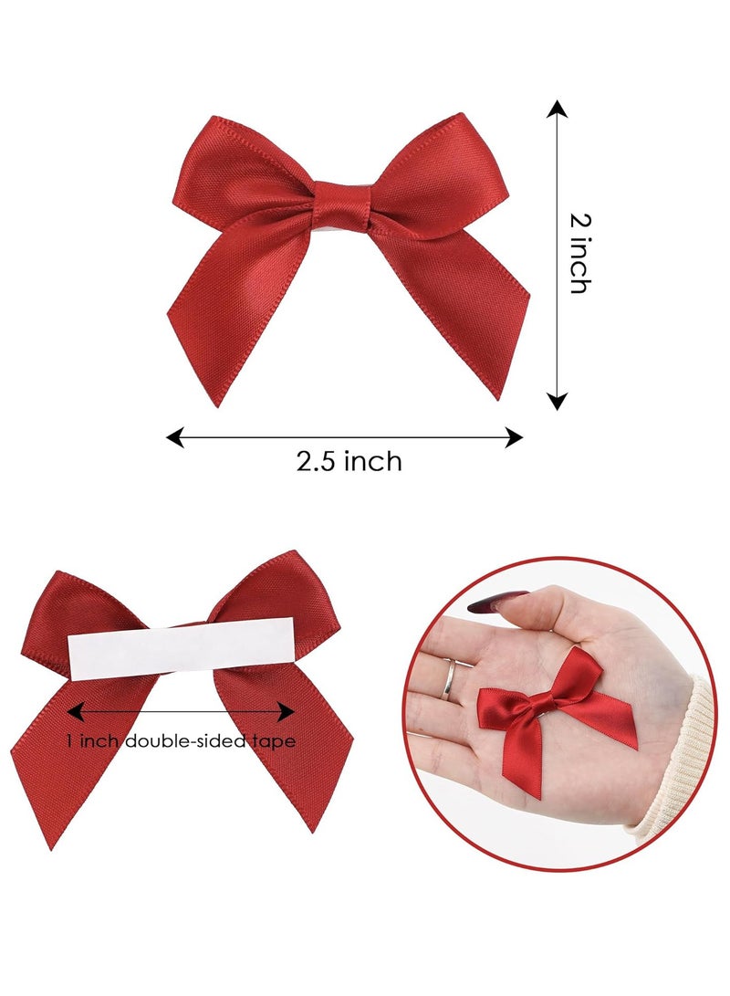 سونسر 10 قطع من أقواس التفاف ذاتية اللصق، شريط من الساتان الناعم غير الباهت لعروس حفل زفاف عيد ميلاد حفلة زينة حفلات الزفاف (أحمر)  - أحمر أزرق أزرق وردي - Image 2