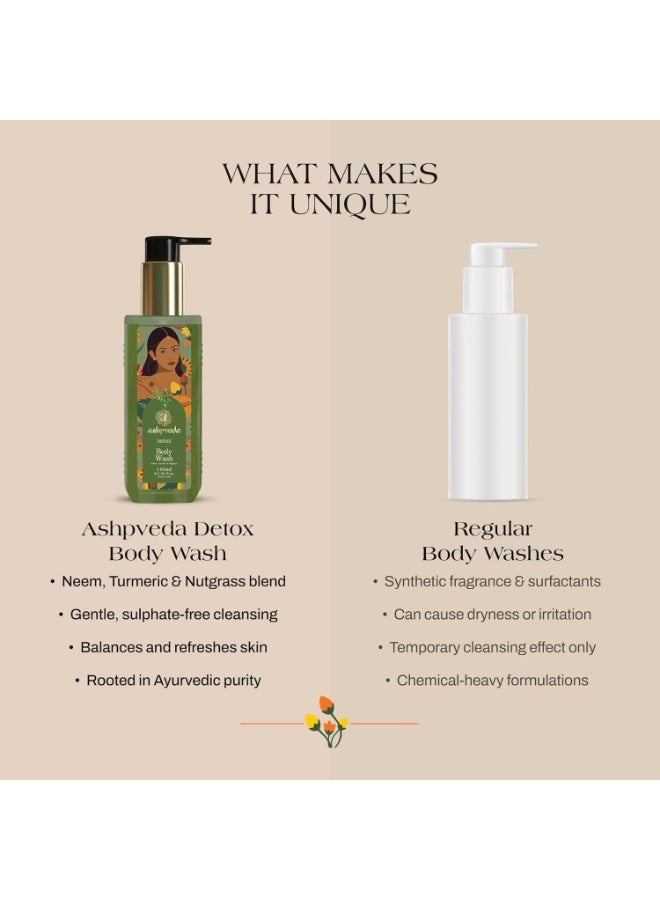 Ashpveda Detox Body Wash | Enriched with Neem, Turmeric & Nutgrass | Purifies, Detoxifies & Refreshes Skin | Ayurvedic Body Care 100ml - Image 3