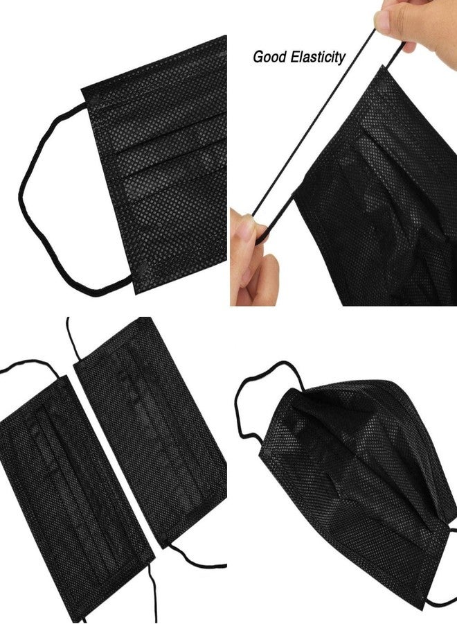 GreatDio® Disposable Face Masks, 3 Ply Breathable Face Masks with Comfortable Elastic Ear Loop With Nose Pin For Adults Men Women Teens 50 Pcs Set (Black) - Image 4