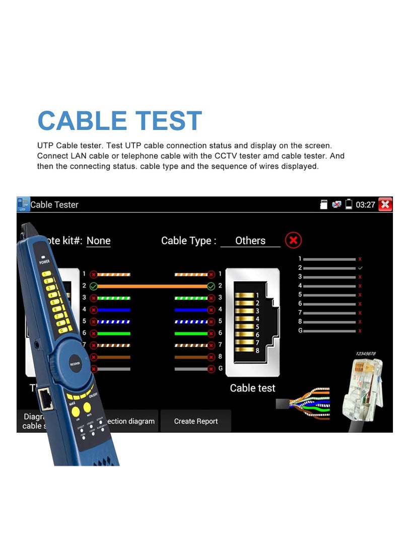 Generic - IPC-5100C PLUS IP Camera Tester, 5-Inch Touch Screen, PTZ Control, PoE Power Output - Image 1
