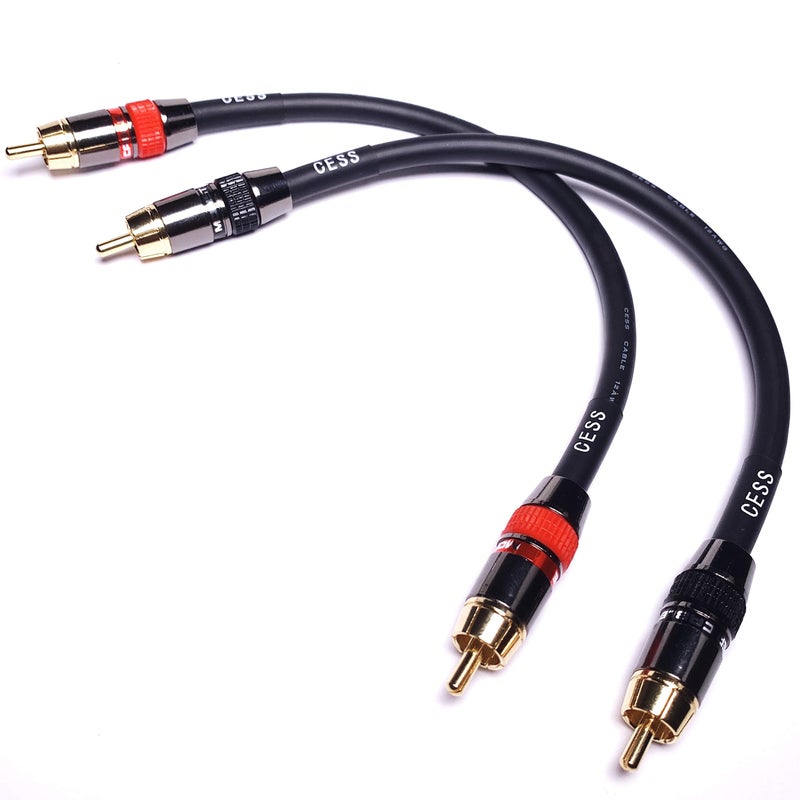 CNCESS CESS-163-2f Heavy Duty Low Noise 12AWG Premium RCA Audio Patch Cable (2 Feet) - Image 5