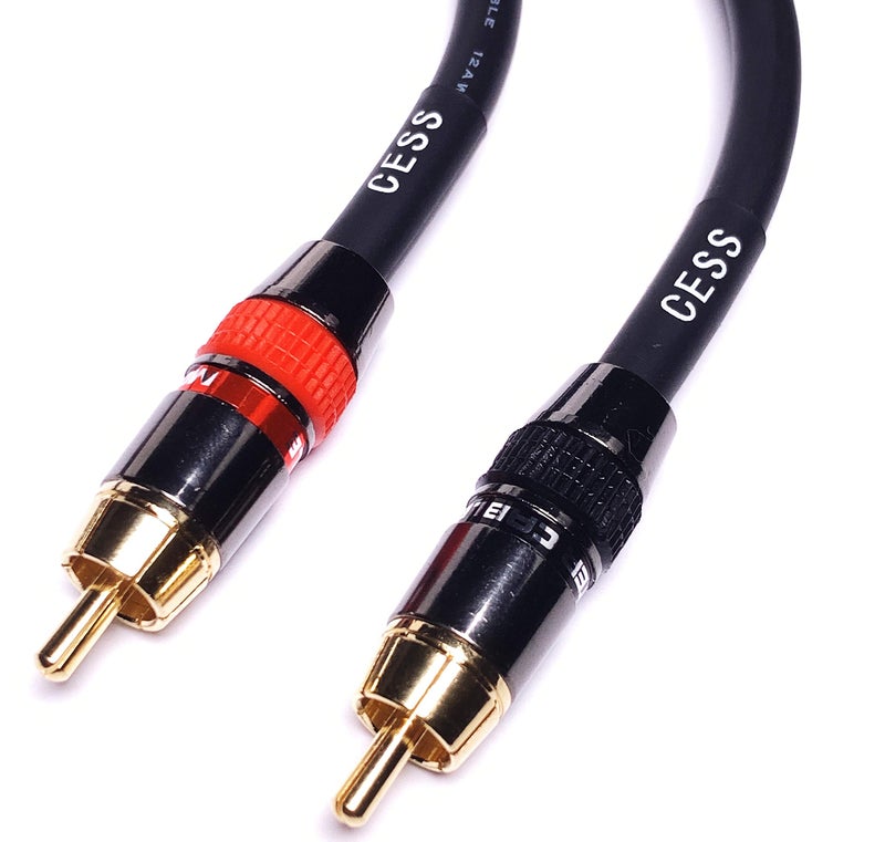 CNCESS CESS-163-2f Heavy Duty Low Noise 12AWG Premium RCA Audio Patch Cable (2 Feet) - Image 2