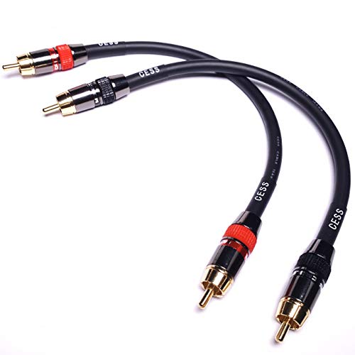 CNCESS CESS-163-2f Heavy Duty Low Noise 12AWG Premium RCA Audio Patch Cable (2 Feet) - Image 1