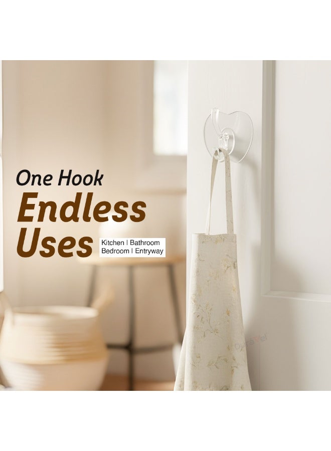 Duravel Clear Adhesive Wall Hooks, Transparent Plastic, No Drill, Apple Shape, Pack of 9 - Image 4