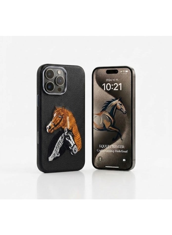 iphone 14 Promax Premium Luxury Leather Case with Embossed Horse Design | Slim Shockproof Protective Back Cover - Image 4