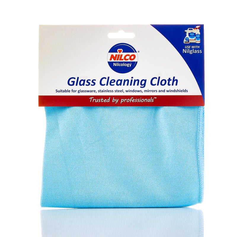 Nilco Professional Glass Cleaning Cloth, Streak-Free, Lint-Free Microfibre Cloth for Crystal Clear Shine on Windows, Mirrors & Glass Surfaces - Image 1
