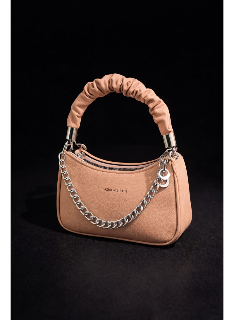 SUNSTAR Trendy Glossy Shoulder Bag with Chain Strap & Statement Handle - Image 2