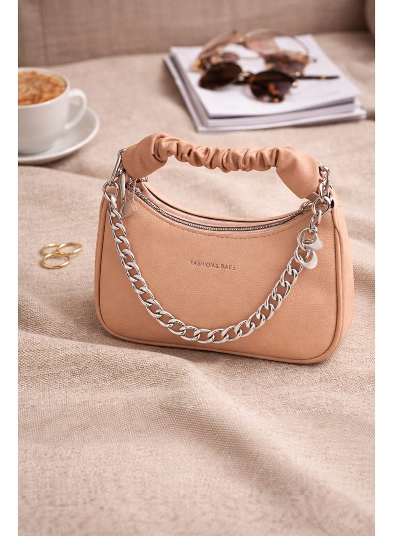 SUNSTAR Trendy Glossy Shoulder Bag with Chain Strap & Statement Handle - Image 3