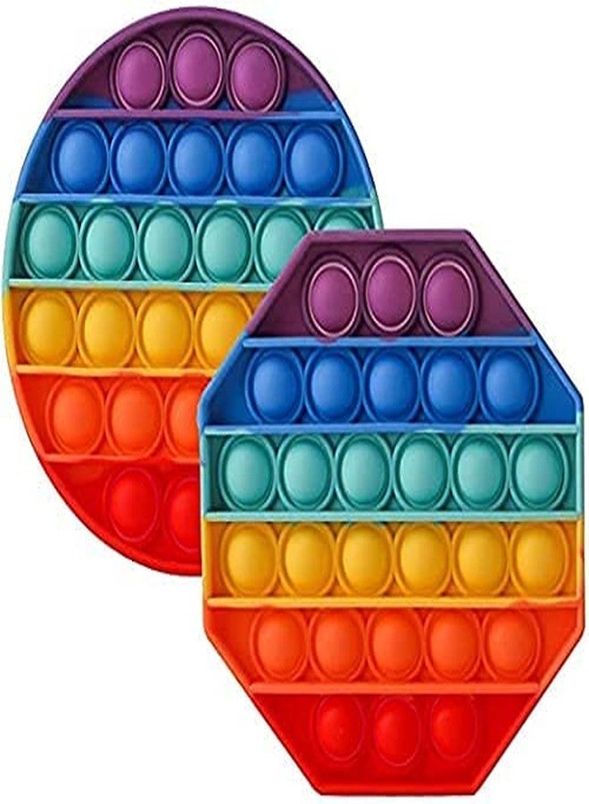 Little More LITTLEMORE Pop Fidget Toy Push it, Pop it Bubble Fidget Sensory Toy for Kids and Adults Fidget Popper Stress Reliever Sensory Fidget Poppers (pop it (Pentagon and Round)-N) - Image 1