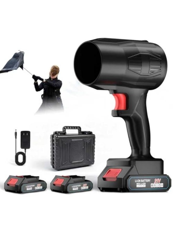 YelaJoy Cordless Leaf Blower, 21V Electric Handheld Leaf Blower with 2×4.0Ah Batteries & Fast Charger,500000RPM Blower for Patio Cleaning, Lawn Care, Blowing Leaves and Dust - Image 1