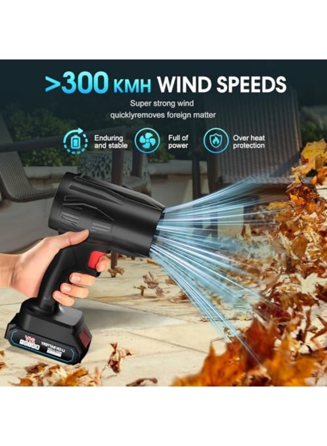 YelaJoy Cordless Leaf Blower, 21V Electric Handheld Leaf Blower with 2×4.0Ah Batteries & Fast Charger,500000RPM Blower for Patio Cleaning, Lawn Care, Blowing Leaves and Dust - Image 2