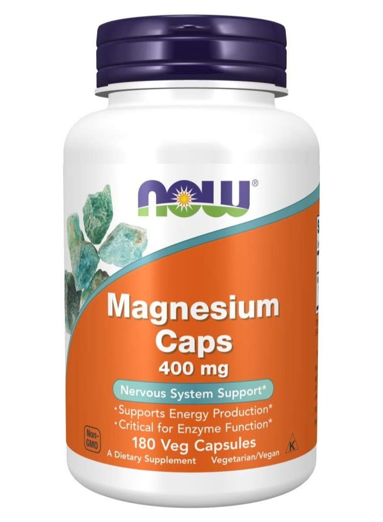 now MAGNESIUM CAPS 400mg - 180 veg capsules - Image 1