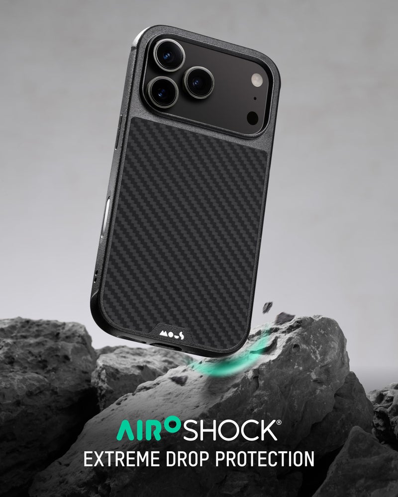 Mous for iPhone 17 Pro Case, Compatible with MagSafe - Limitless - Protective Carbon Fibre Cover for iPhone 17 Pro - Shockproof, Full Camera Protection, Anti-Scratch Back, Black - Image 2