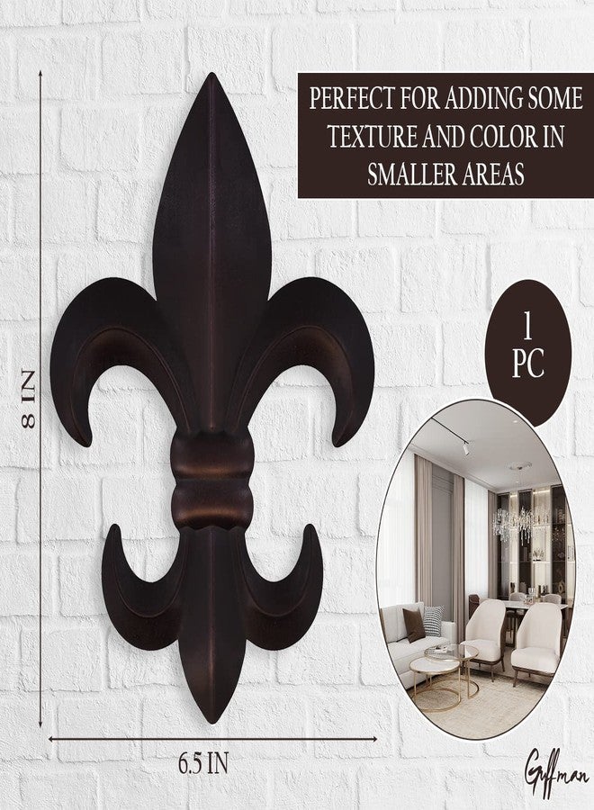 Guffman Fleur De Lis Wall Decor - Black Fleur De Lis Wall Decor Living Room Decor Aesthetic - Fleur De Lis Metal Flowers Wall Decor for Vintage Room Decor Office Decor Bathroom Decor French Kitchen Wall Decor - Image 2