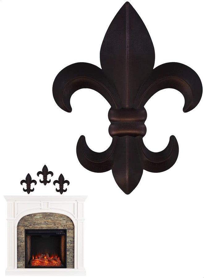 Guffman Fleur De Lis Wall Decor - Black Fleur De Lis Wall Decor Living Room Decor Aesthetic - Fleur De Lis Metal Flowers Wall Decor for Vintage Room Decor Office Decor Bathroom Decor French Kitchen Wall Decor - Image 1