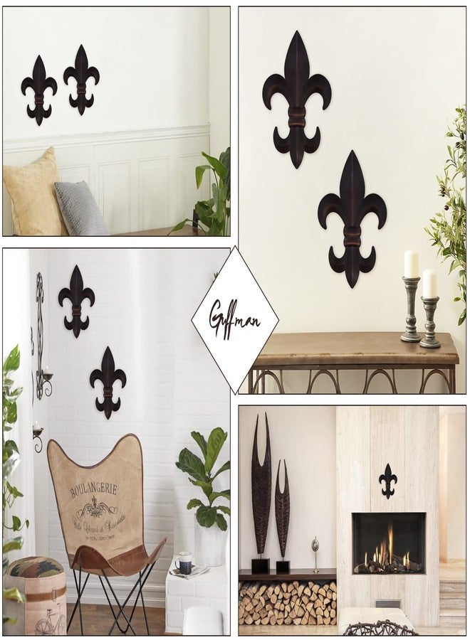 Guffman Fleur De Lis Wall Decor - Black Fleur De Lis Wall Decor Living Room Decor Aesthetic - Fleur De Lis Metal Flowers Wall Decor for Vintage Room Decor Office Decor Bathroom Decor French Kitchen Wall Decor - Image 5