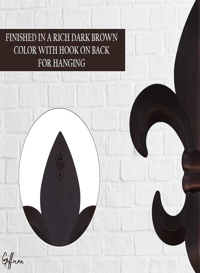 Guffman Fleur De Lis Wall Decor - Black Fleur De Lis Wall Decor Living Room Decor Aesthetic - Fleur De Lis Metal Flowers Wall Decor for Vintage Room Decor Office Decor Bathroom Decor French Kitchen Wall Decor - Image 4