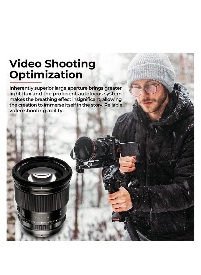 Viltrox 75mm F1.2 Pro Level Autofocus Lens, Compatible with Fuji X-mount Mirrorless Cameras