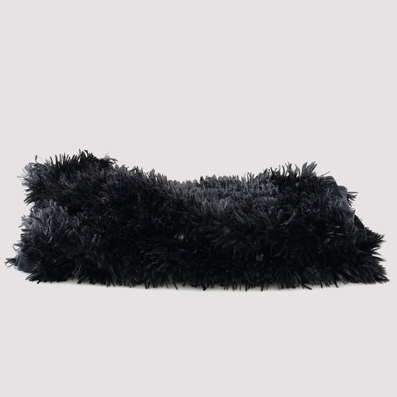 Reafort Luxury Long Hair  PV Fur  Faux Fur Body Pillow Cover/Case 21""x54"" with Hidden Zipper Closure (21""x54"" Body Pillow Cover  Black) - Image 3