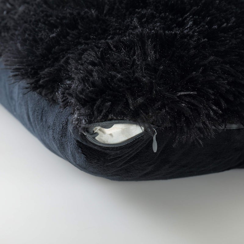 Reafort Luxury Long Hair  PV Fur  Faux Fur Body Pillow Cover/Case 21""x54"" with Hidden Zipper Closure (21""x54"" Body Pillow Cover  Black) - Image 4