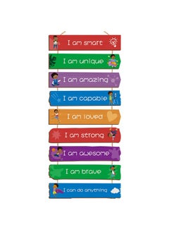 Chunful Set Of 9 Boys Room Bedroom Decor Boys Inspirational Wall Decor Wood Hanging Plaque Motivational Boy Bedroom Wall Sign For Kids Teenage Toddler Boy (Black Boy)  - Image 1