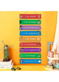 Chunful Set Of 9 Boys Room Bedroom Decor Boys Inspirational Wall Decor Wood Hanging Plaque Motivational Boy Bedroom Wall Sign For Kids Teenage Toddler Boy (Black Boy)  - Image 2