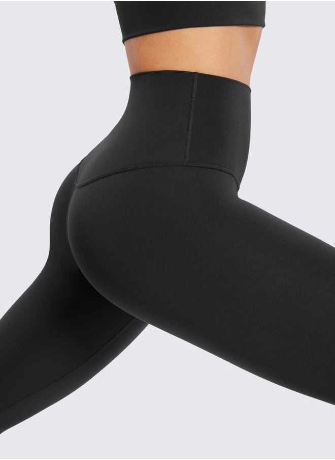 CRZ YOGA Womens Butterluxe High Waisted Lounge Leggings 19 Inches - Workout Buttery Soft Capris Yoga Pants Faux Leather Black Small  - Image 4