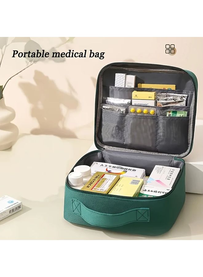 Green Immunity Kit Portable Home Storage Health Bag Medical Pouch Washable Lightweight - Image 3