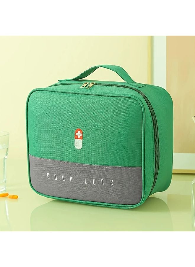 Green Immunity Kit Portable Home Storage Health Bag Medical Pouch Washable Lightweight - Image 1