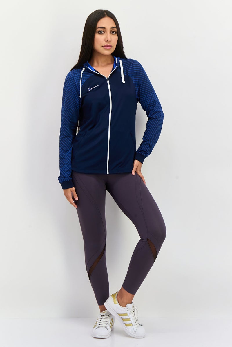 Nike Women Slim Fit Training Hooded Jacket, Blue Combo - Image 4