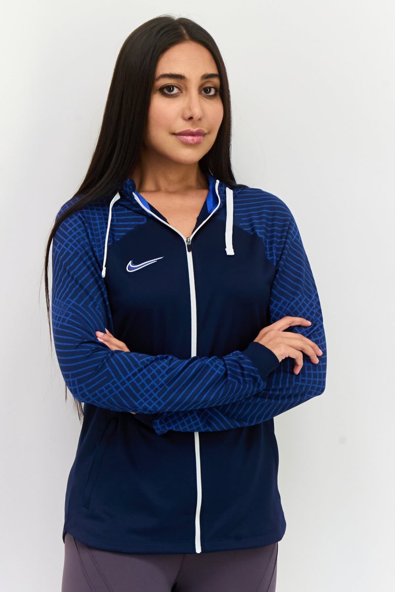 Nike Women Slim Fit Training Hooded Jacket, Blue Combo - Image 1