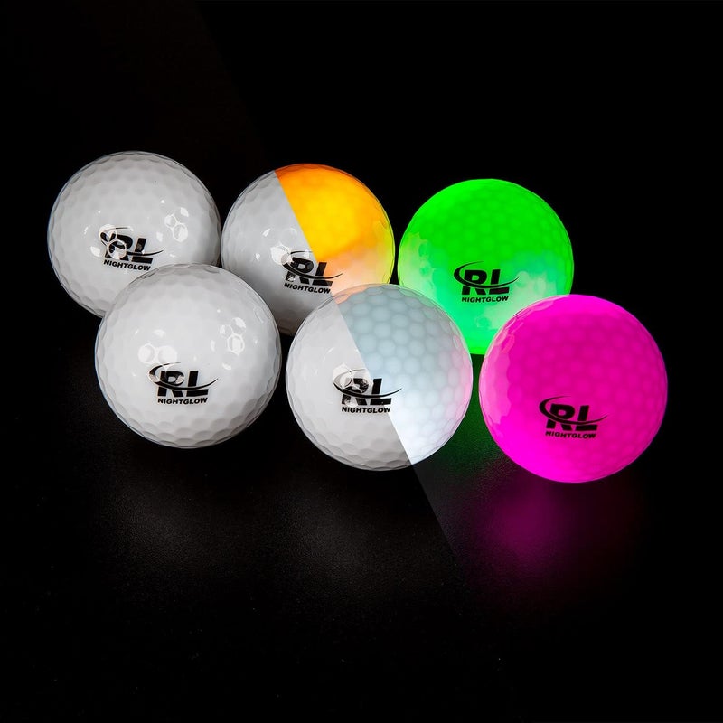 RL Glow in The Dark Golf Balls, LED Light up Glow Golf Ball for Night Sports, Super Bright, Colorful and Durable, Impact Activated with an 10 Minutes Timer, 6 Colors Pack - Image 3