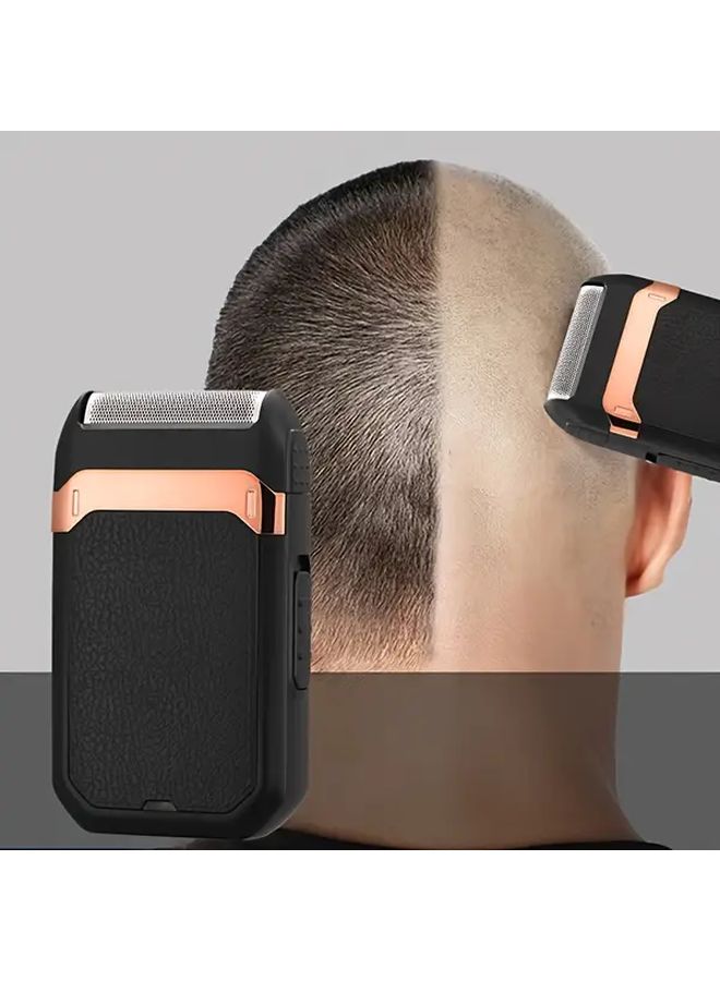 ماكينة حلاقة كهربائية احترافية للرجال بشفرة رقائقية، تعمل بالبطارية وقابلة للشحن عبر USB، مع ماكينة تشذيب دقيقة للجنب، وحقيبة سفر، حلاقة ناعمة وقريبة للرأس والوجه، هدية عيد الميلاد المثالية للأب أو الزوج أو الصديق، للعناية بالوجه، تصميم مدمج باللون الأسود. - Image 4